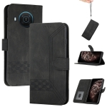 For Nokia X20 Cubic Skin Feel Flip Leather Phone Case(Black)