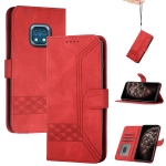 For Nokia XR20 Cubic Skin Feel Flip Leather Phone Case(Red)