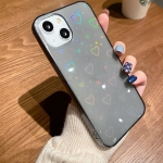 Colorful Laser Love TPU Phone Case For iPhone 13 mini(Black)