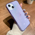 Colorful Laser Love TPU Phone Case For iPhone 11 Pro(Purple)