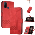 Cubic Skin Feel Flip Leather Phone Case For OnePlus Nord N100 4G(Red)