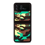 For Samsung Galaxy Z Flip3 5G Camouflage Clouds Embossed Silicone Phone Case(Land)
