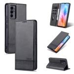 For vivo S10e / V23e AZNS Magnetic Calf Texture Horizontal Flip Leather Phone Case(Black)