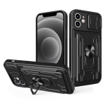 Sliding Camshield Card Phone Case For iPhone 12(Black)