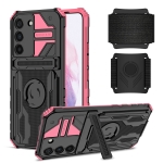For Samsung Galaxy S22+ 5G Armor Wristband Phone Case(Pink)