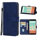 Leather Phone Case For Wiko View Go(Blue)