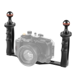 PULUZ Dual Handles Aluminium Alloy Tray Stabilizer for Underwater Camera Housings (Black)