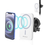 PULUZ 15W Magsafe Magnetic Qi Wireless Charger Phone Clamp Holder (White)