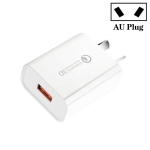 CA-25 QC3.0 USB 3A Fast Charger for Mobile Phone, AU Plug(White)