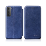 For Samsung Galaxy S22 Ultra 5G Retro Texture Magnetic Leather Case(Blue)