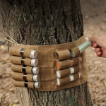Outdoor Camping Spice Bottle Storage Bag with 9 Glass Bottles(Khaki)