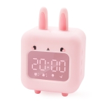C2106 Naughty Rabbit Music Children Smart Alarm Clock(Pink)