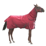 Winter Plus Cotton Comfortable And Warm Horse Jersey With Bib, Specification: 115cm (Wine Red)