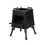 Outdoor Camping Folding Portable Barbecue Wood Stove, Size: Large (Black)