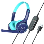 Soyto SY-G30 Online Class Computer Headset, Plug: USB (Blue Green)