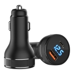 ACC-568 PD 20W USB-C / Type-C + USB Digital Display Fast Charge Car Charger (Black)