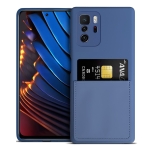 For Xiaomi Redmi Note 10 Pro 5G / Poco X3 GT Liquid Silicone Skin Feel Shockproof Phone Case with Card Slot(Blue)