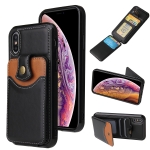 Soft Skin Leather Wallet Bag Phone Case For iPhone XS / X(Black)