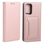 For Samsung Galaxy A73 Strong Magnetism Liquid Feel Leather Phone Case(Rose Gold)