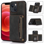 Three-fold Leather Phone Case with Card Slot & Wallet & Holder For iPhone 13 Pro(Black)