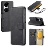 For Huawei P50 DG.MING Retro Oil Side Horizontal Flip Leather Case with Holder & Card Slots & Wallet(Black)