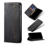 For Xiaomi Mi 12 Pro Denim Texture Casual Style Leather Phone Case(Black)