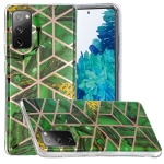 For Samsung Galaxy A03s Electroplating TPU Protective Phone Case(Green Rhombus)