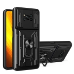 For Xiaomi Poco X3 Sliding Camshield Card Phone Case(Black)