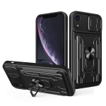 Sliding Camshield Card Phone Case For iPhone XR(Black)