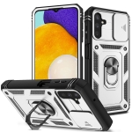 For Samsung Galaxy A13 5G Sliding Camera Cover Design TPU + PC Protective Phone Case(White+Black)