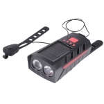 J-052 4 in 1 Dual Lamp Bead Solar Rechargeable Bicycle Light with Power Indicator