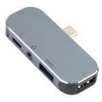 5 in 1 USB-C / Type-C Male to Dual USB-C / Type-C + 3.5mm AUX + USB 3.1 + USB Female Adapter