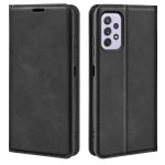 For Samsung Galaxy A73 5G Retro-skin Magnetic Suction Leather Case(Black)