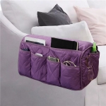 Waterproof Pongee Sofa Armrest Side Storage Bag(Purple)