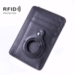 RFID PU Anti-Theft Card Holder Thin Tracker Card Holder For Airtag(Black)