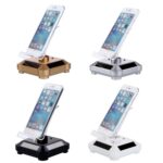 Solar Turntable Mobile Phone Stand Display Stand With Coloful Light(Gold)