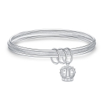 2 PCS Women Closed Solid Three Rings Bracelet, Size: Z104  56mm
