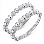 2 PCS Ladies Round Transfer Beads Vera Bracelet(Silver)
